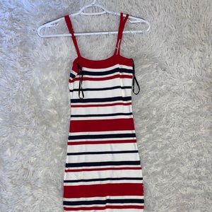 Striped stretchy mini dress